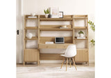 EEI-6114-OAK Bixby 3-Piece Wood Office Desk And Bookshelf By Modway