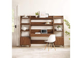 EEI-6114-WAL Bixby 3-Piece Wood Office Desk And Bookshelf By Modway