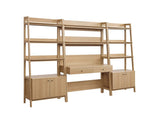 EEI-6115-OAK Bixby 3-Piece Wood Office Desk And Bookshelf By Modway