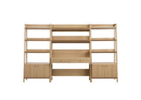 EEI-6115-OAK Bixby 3-Piece Wood Office Desk And Bookshelf By Modway