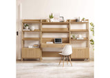 EEI-6115-OAK Bixby 3-Piece Wood Office Desk And Bookshelf By Modway