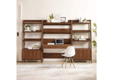 EEI-6115-WAL Bixby 3-Piece Wood Office Desk And Bookshelf By Modway