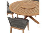 EEI-6118-GRY-GPH Wellspring 5 Piece Outdoor Patio Teak Wood Dining Set By Modway