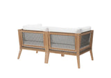 EEI-6119-GRY-WHI Clearwater Outdoor Patio Teak Wood Loveseat By Modway