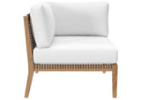 EEI-6119-GRY-WHI Clearwater Outdoor Patio Teak Wood Loveseat By Modway