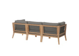 EEI-6120-GRY-GPH Clearwater Outdoor Patio Teak Wood Sofa By Modway