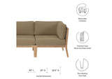 EEI-6120-GRY-LBR Clearwater Outdoor Patio Teak Wood Sofa By Modway