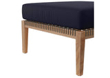 EEI-6121-GRY-NAV Clearwater 4-Piece Outdoor Patio Teak Wood Sectional Sofa By Modway