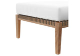 EEI-6121-GRY-WHI Clearwater 4-Piece Outdoor Patio Teak Wood Sectional Sofa By Modway