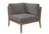 EEI-6123-GRY-GPH Clearwater 5 Piece Outdoor Patio Teak Wood Sectional Sofa By Modway