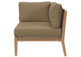 EEI-6123-GRY-LBR Clearwater 5 Piece Outdoor Patio Teak Wood Sectional Sofa By Modway