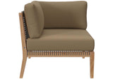 EEI-6123-GRY-LBR Clearwater 5 Piece Outdoor Patio Teak Wood Sectional Sofa By Modway