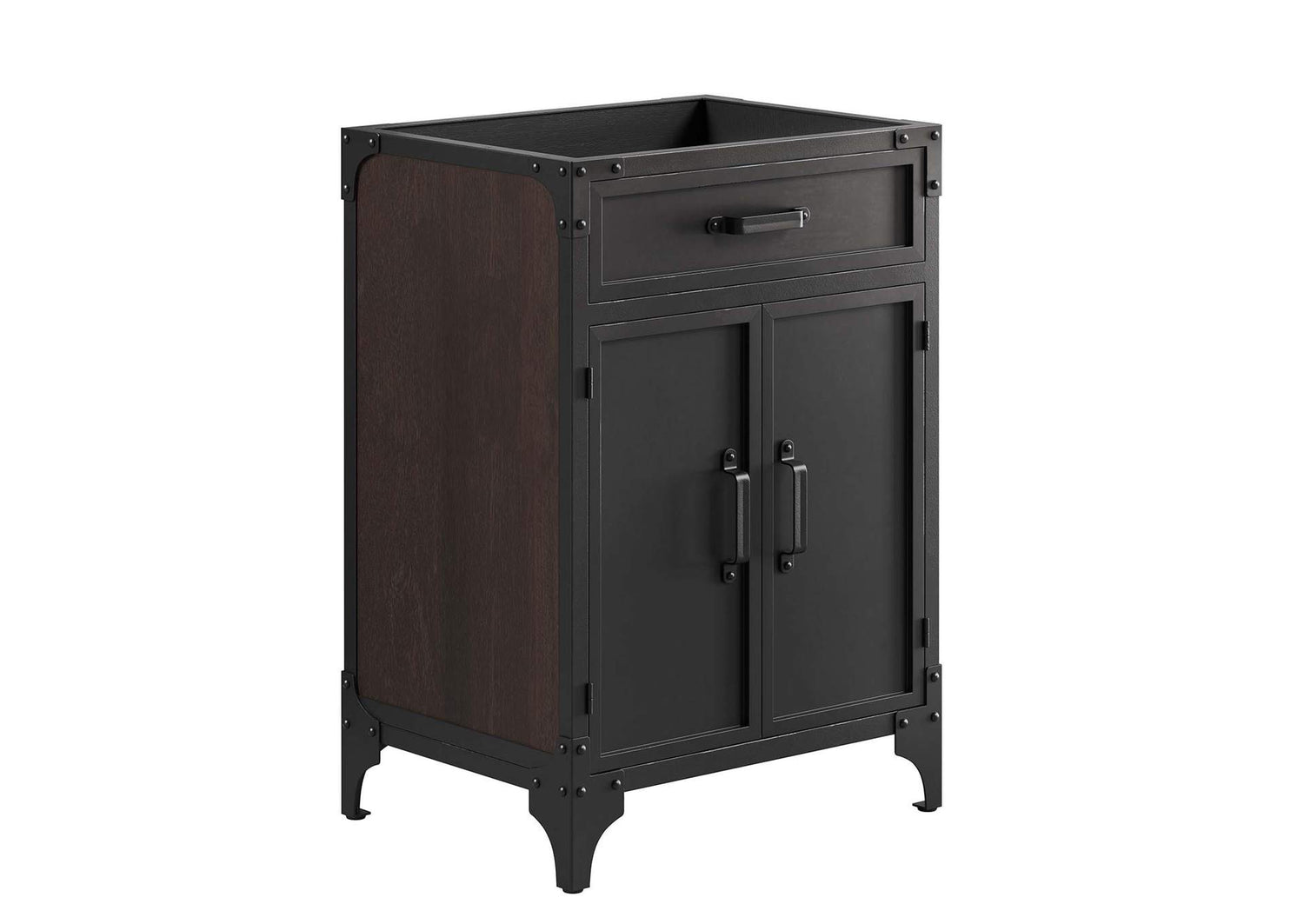 EEI-6127-BLK-WAL Steamforge 24" Bathroom Vanity Cabinet - Sink Basin Not Included - By Modway