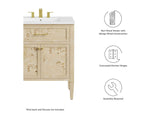 EEI-6138-BUR Elysian 30" Bathroom Vanity Cabinet - Sink Basin Not Included - By Modway