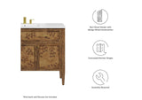 EEI-6140-BRN Elysian 48" Wood Bathroom Vanity Cabinet - Sink Basin Not Included - By Modway