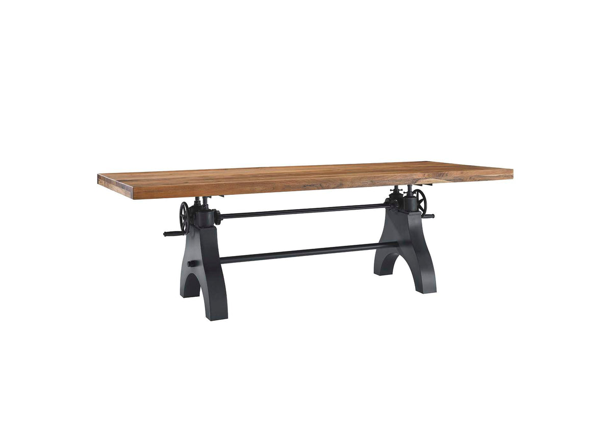 EEI-6149-BLK-NAT Genuine 96" Crank Adjustable Height Dining And Conference Table By Modway