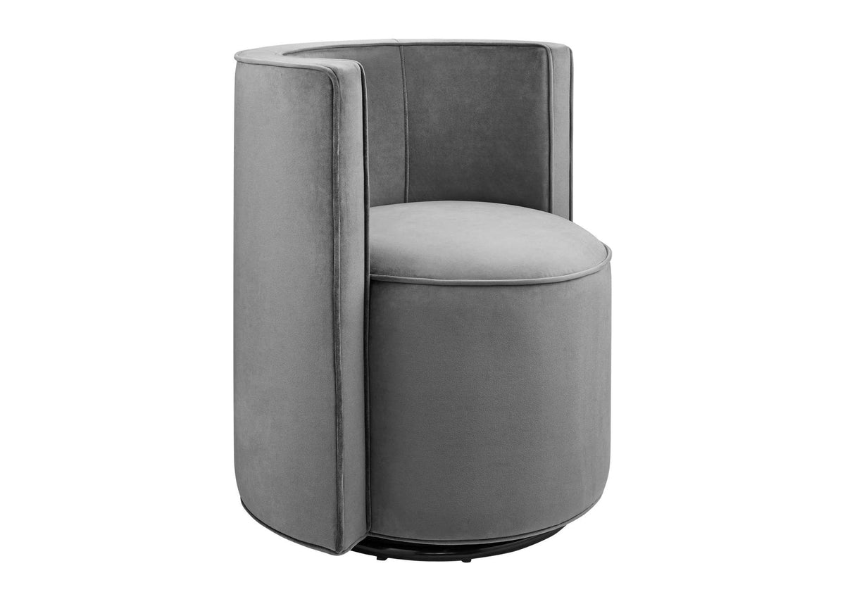EEI-6222-GRY Della Performance Velvet Fabric Swivel Chair By Modway