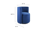 EEI-6222-NAV Della Performance Velvet Fabric Swivel Chair By Modway