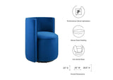 EEI-6222-NAV Della Performance Velvet Fabric Swivel Chair By Modway