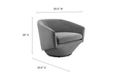 EEI-6224-GRY Series Performance Velvet Fabric Swivel Chair By Modway