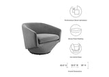 EEI-6224-GRY Series Performance Velvet Fabric Swivel Chair By Modway