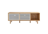 EEI-6236-OAK Kurtis 67" TV And Vinyl Record Stand By Modway