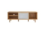 EEI-6236-OAK Kurtis 67" TV And Vinyl Record Stand By Modway
