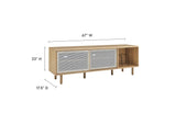 EEI-6236-OAK Kurtis 67" TV And Vinyl Record Stand By Modway