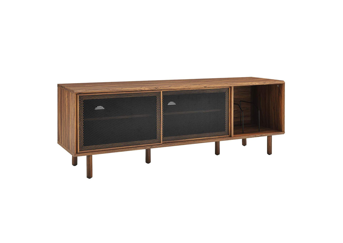 EEI-6236-WAL Kurtis 67" TV And Vinyl Record Stand By Modway