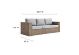 EEI-6245-CAP-GRY Convene Outdoor Patio Sofa By Modway