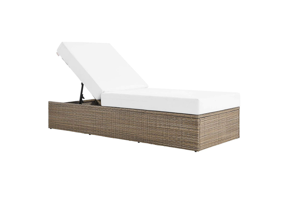 EEI-6247-CAP-WHI Convene Outdoor Patio Chaise Lounge Chair By Modway