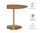 EEI-6249-GLD-WAL Amuse 40" Dining Table By Modway