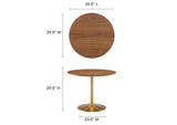 EEI-6249-GLD-WAL Amuse 40" Dining Table By Modway