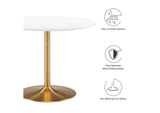 EEI-6249-GLD-WHI Amuse 40" Dining Table By Modway
