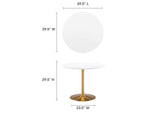 EEI-6249-GLD-WHI Amuse 40" Dining Table By Modway