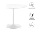 EEI-6249-WHI-WHI Amuse 40" Dining Table By Modway