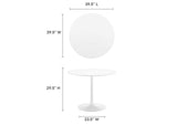 EEI-6249-WHI-WHI Amuse 40" Dining Table By Modway