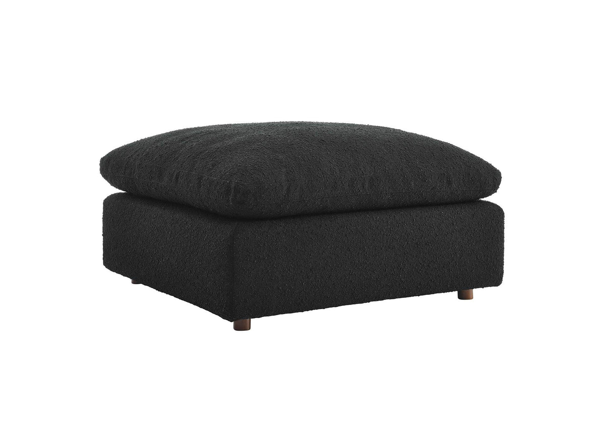 EEI-6258-BLK Commix Down Filled Overstuffed Boucle Fabric Ottoman By Modway