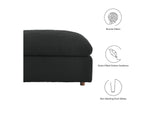 EEI-6258-BLK Commix Down Filled Overstuffed Boucle Fabric Ottoman By Modway
