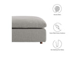 EEI-6258-LGR Commix Down Filled Overstuffed Boucle Fabric Ottoman By Modway