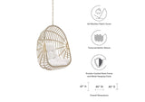 EEI-6261-NAT-WHI Amalie Wicker Rattan Outdoor Patio Rattan Swing Chair Without Stand By Modway
