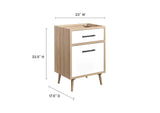 EEI-6266-OAK-WHI Maverick 24" Bathroom Vanity Cabinet Sink Basin Not Included By Modway