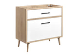 EEI-6268-OAK-WHI Maverick 36" Bathroom Vanity Cabinet Sink Basin Not Included By Modway