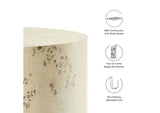 EEI-6271-BLB Cosmos 16" Round Burl Wood Side Table By Modway