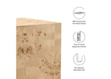 EEI-6273-NAB Cosmos 16" Square Burl Wood Side Table By Modway