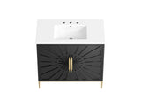 EEI-6297-WHI-BLK Awaken 36" Bathroom Vanity By Modway