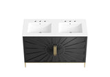 EEI-6305-WHI-BLK Awaken 48" Double Sink Bathroom Vanity By Modway