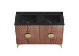 EEI-6308-BLK-WAL Daylight 48" Double Sink Bathroom Vanity By Modway