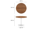EEI-6313-WAL-WHI Pursuit 40" Dining Table By Modway