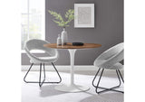 EEI-6313-WAL-WHI Pursuit 40" Dining Table By Modway